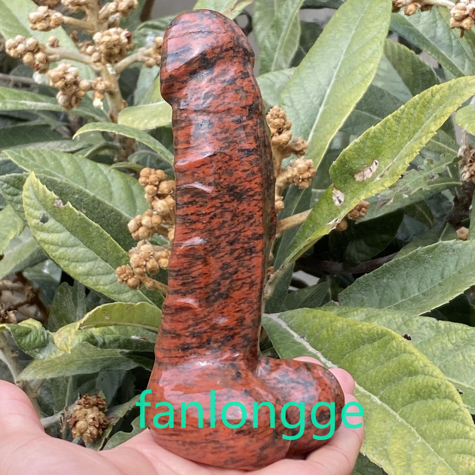 6in Wholesale Natural Sesame red male penis Quartz Crystal Carved Figurines 1pc