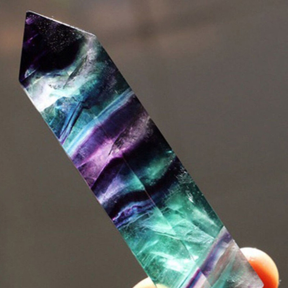 10PCS Rare Natural Rock Fluorite Quartz Crystal Stone Point Healing Obelisk NEW