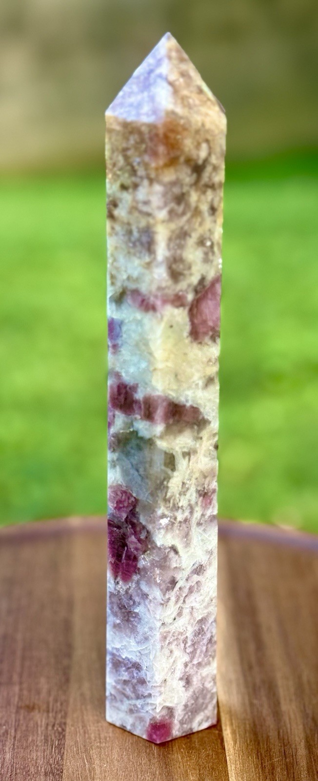 9 in. Pink Tourmaline Tower 598g