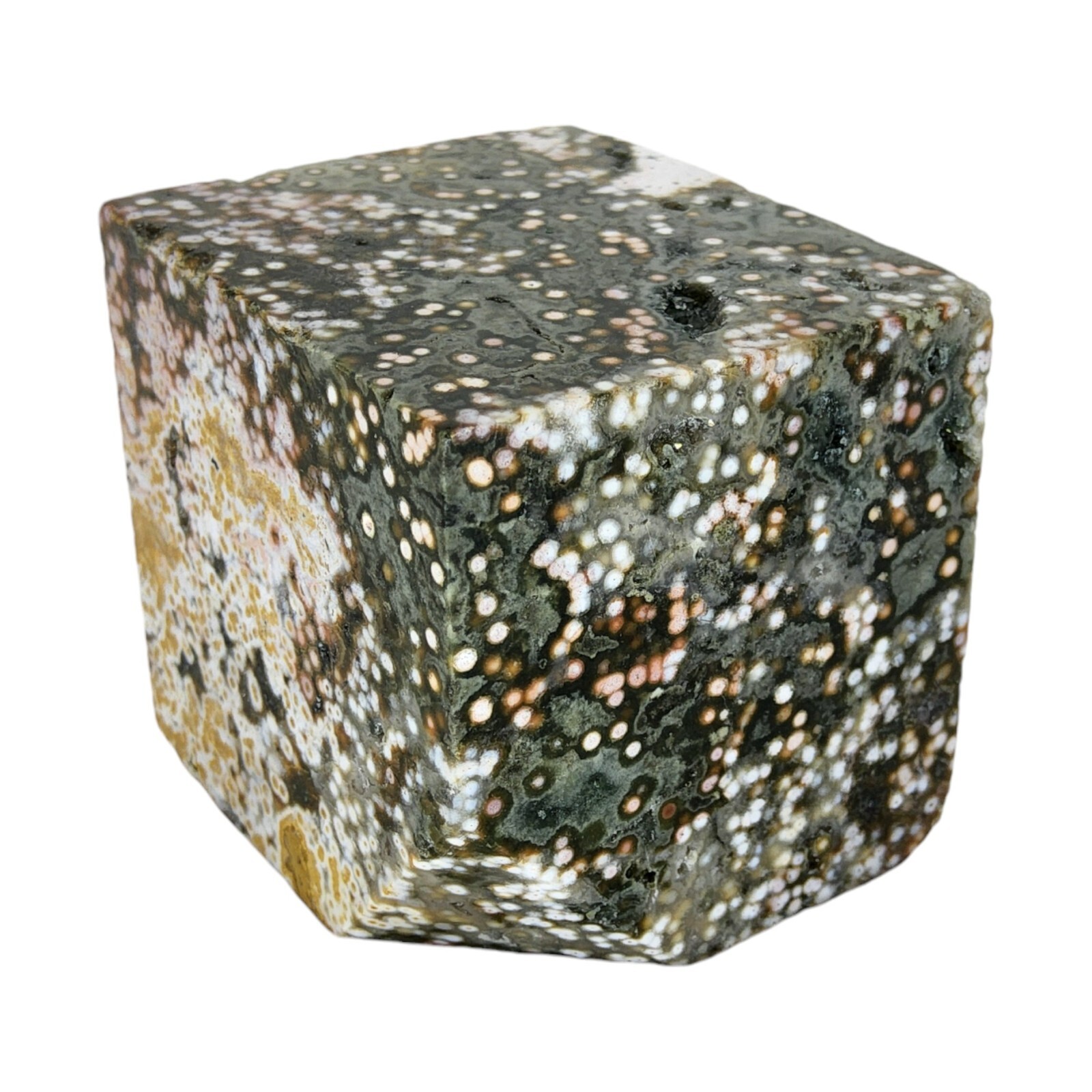 Ocean Jasper, 1 5/8 inch, cube, high quality, orbicular, specimen, #R-6272