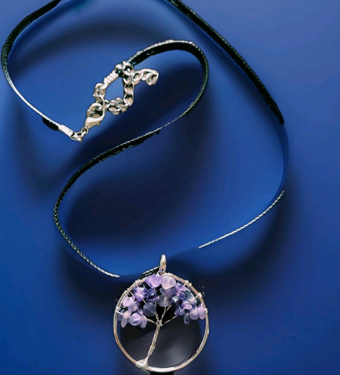 Amethyst Tree of Life Necklace – Lilac/Purple/Clear