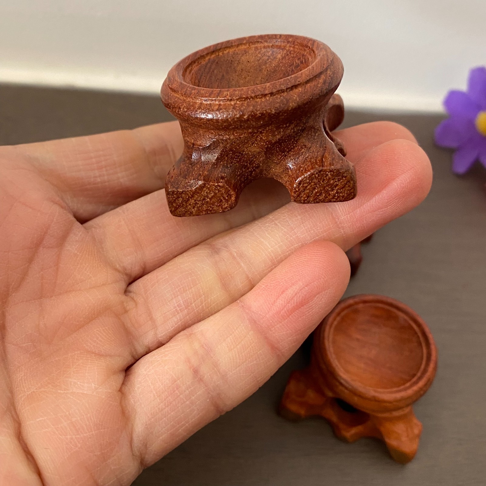5pcs Wood Display Stand Crystal Ball Sphere Globe Stone Holder