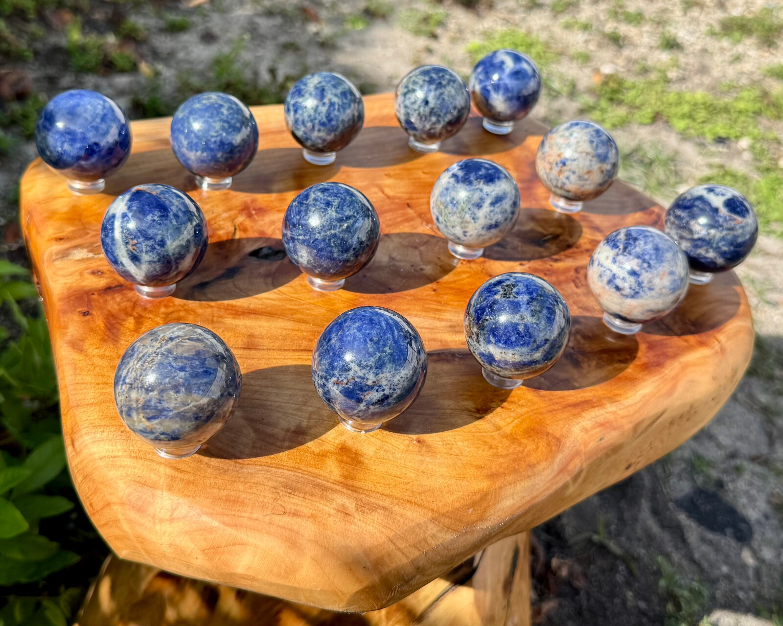 Sodalite Crystal Sphere & Stand, 1.5″ Polished Sodalite Sphere (Crystal Ball)