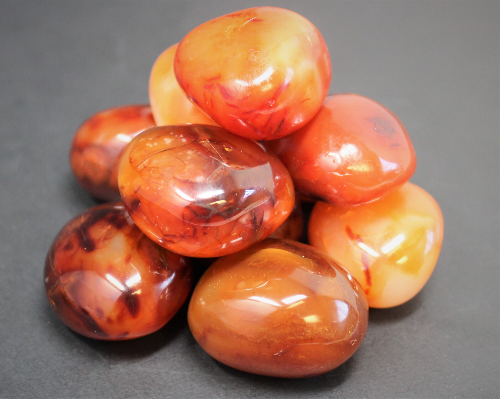 Carnelian Palm Stone: ‘AA’ Grade Hand Polished Pebbles (Wholesale Bulk Lot)