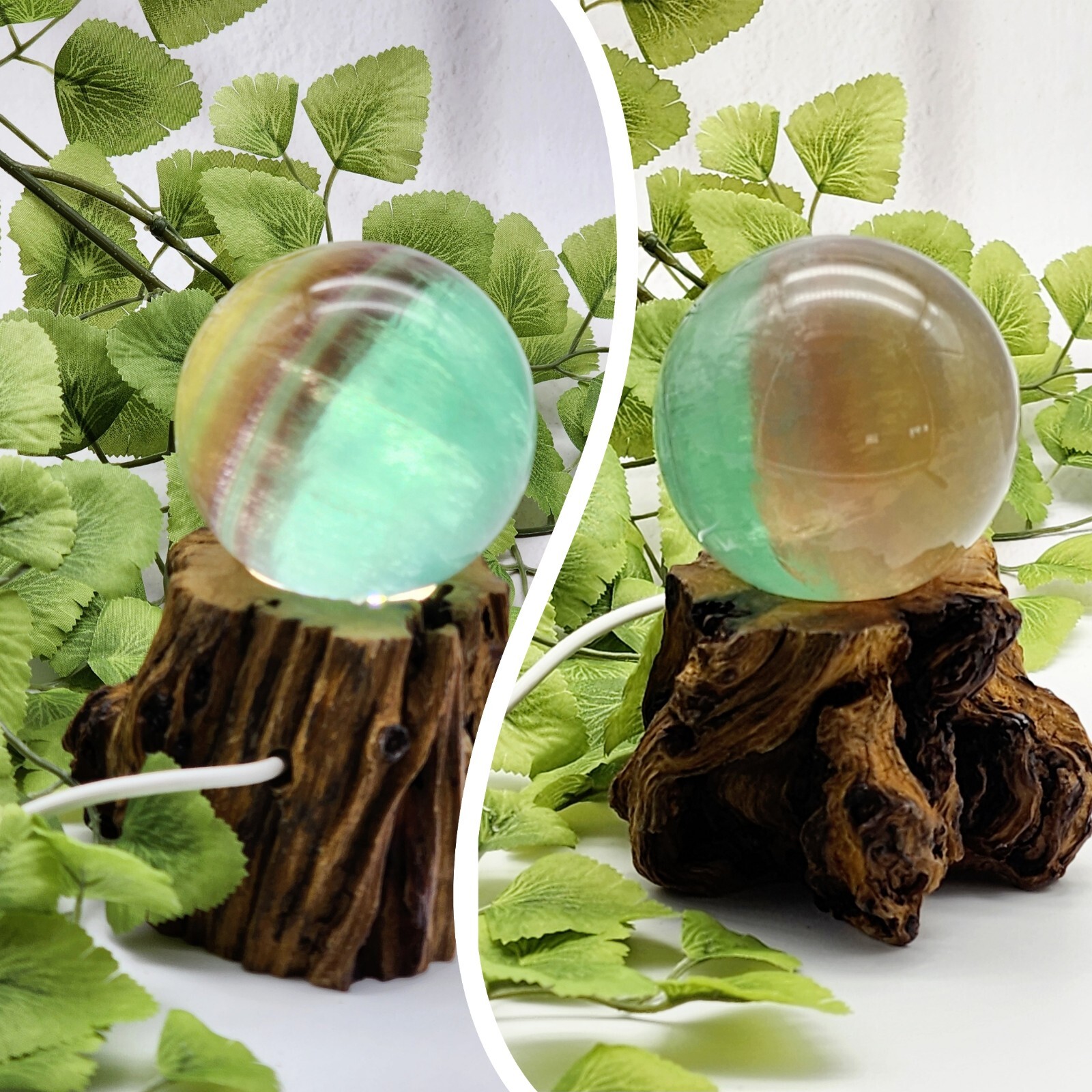 Candy Flourite Sphere, Free Lighted Wood Base, Crystal Sphere, Flourite Sphere