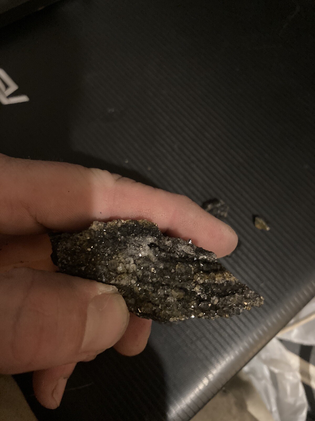 Gold Crystalline With Black And White Crystalline