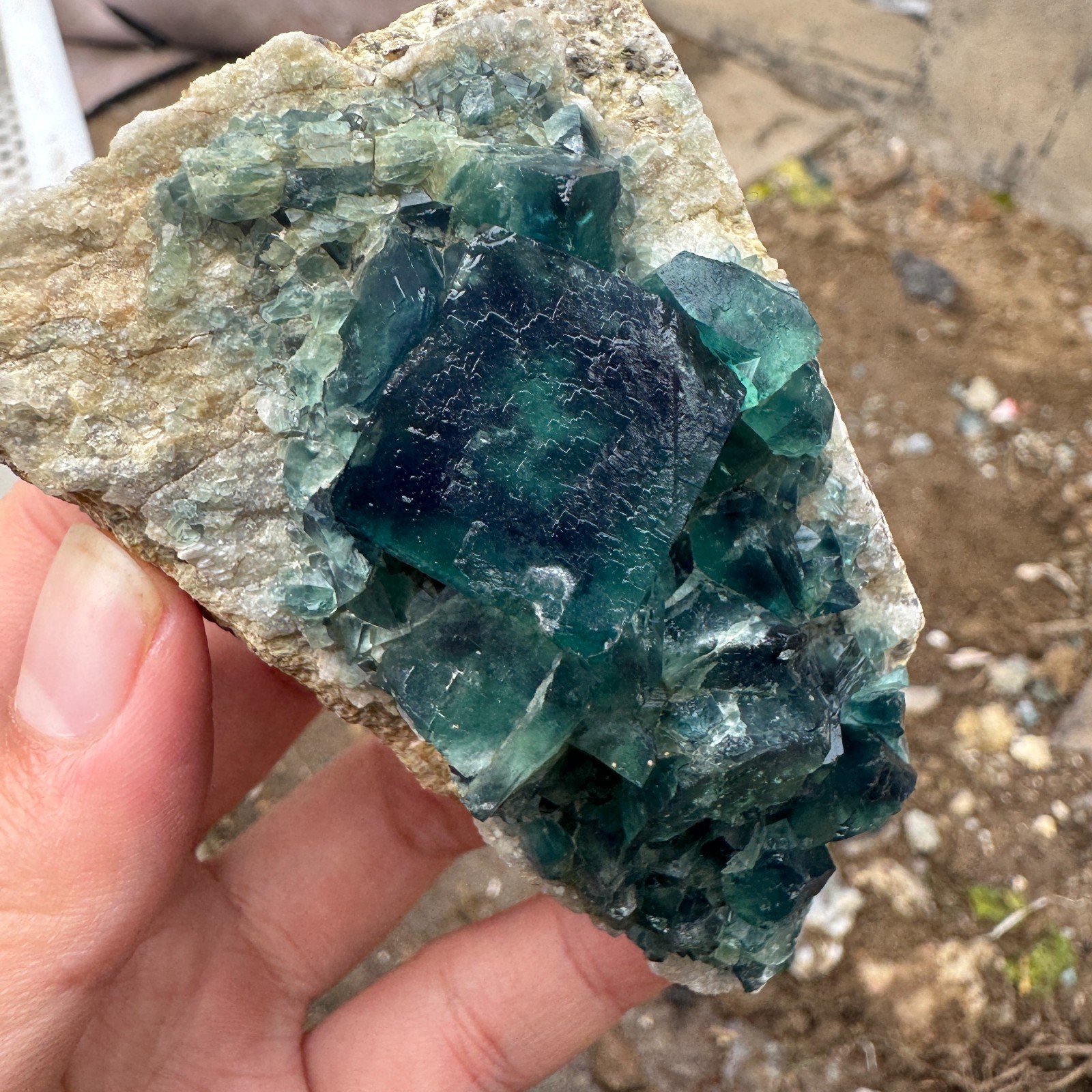 200G Natural cubic green fluorite crystal cluster rough mineral specimen Healing