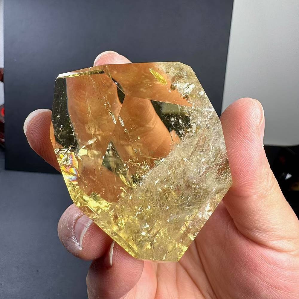 193g Natural Citrine Quartz Carved Freeform Crystal Reiki Healing Decor