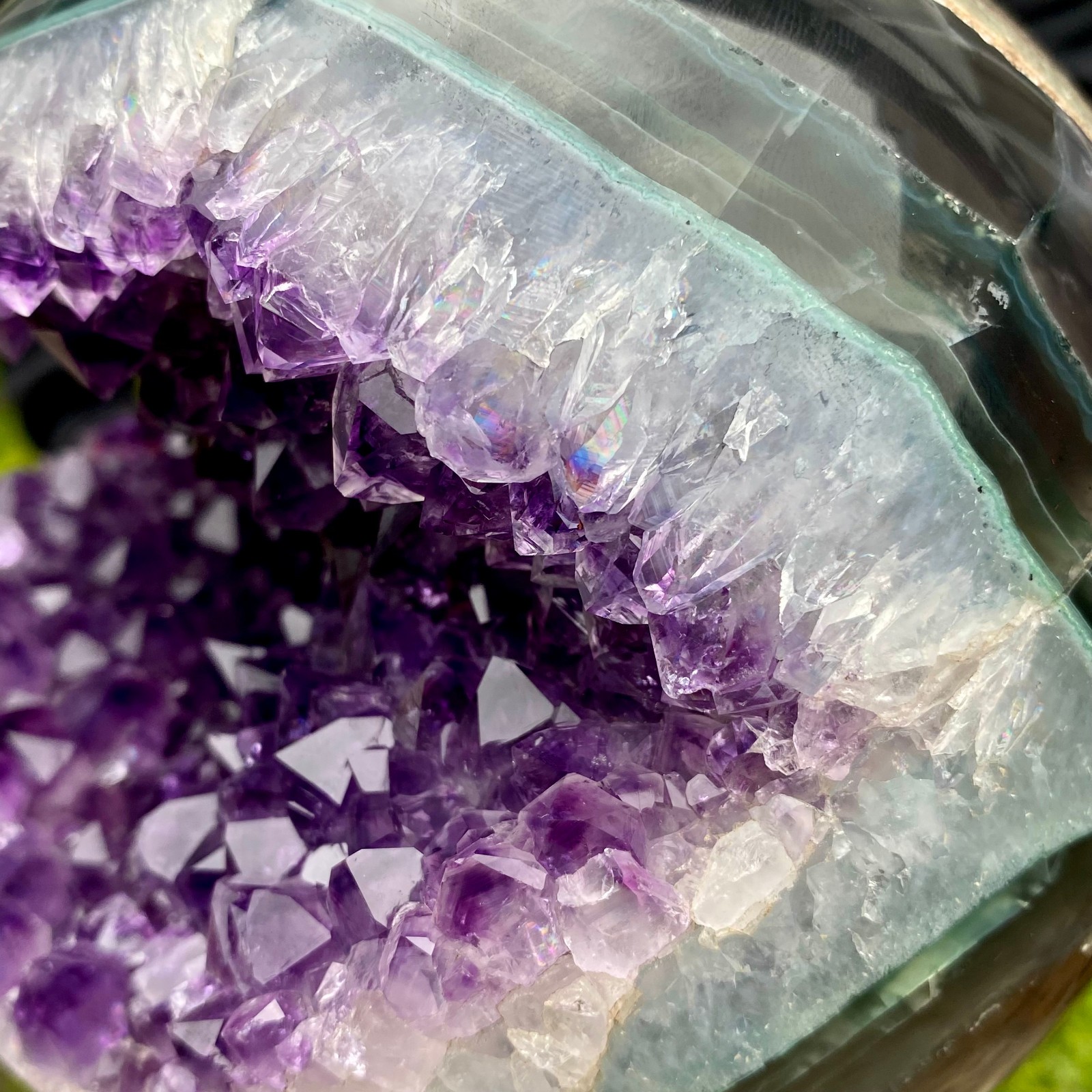 7.49LB Natural Amethyst Agate Ball Quartz Crystal Sphere reiki healing gem