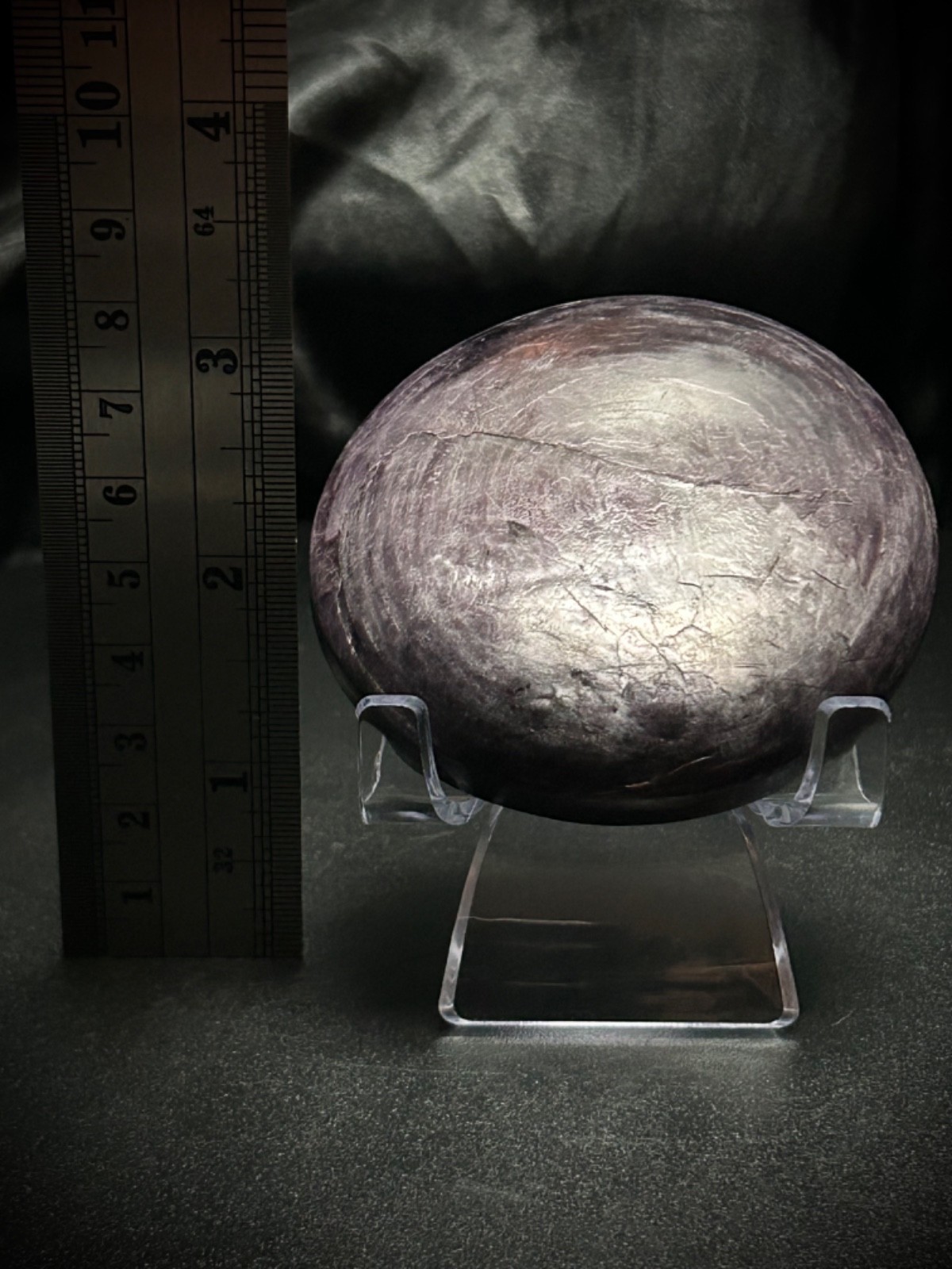 2.85″ Gemmy Lepidolite Freeform With Acrylic Stand 8.4oz (237 grams)