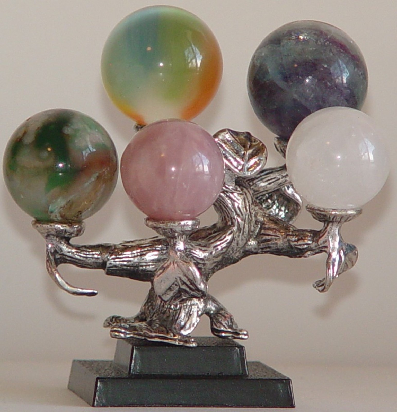 Metal Crystal Sphere Display Tree Stand • 5/ 7/9 Cup Branch Holder Mini Sphere