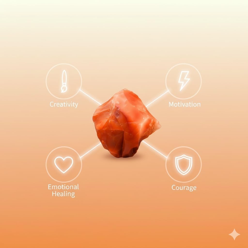Large 1.25-2.0” Natural Red Carnelian Raw Stone – Healing Crystal for Creativity