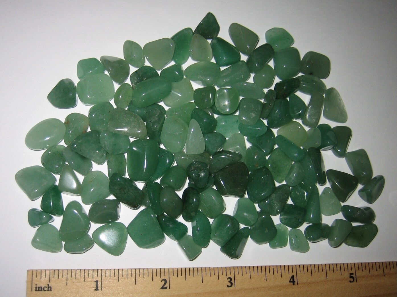 112 TUMBLED POLISHED SMALL 0.2″-0.5″ GREEN AVENTURINE STONE MINERALS ~ 141.8g *2