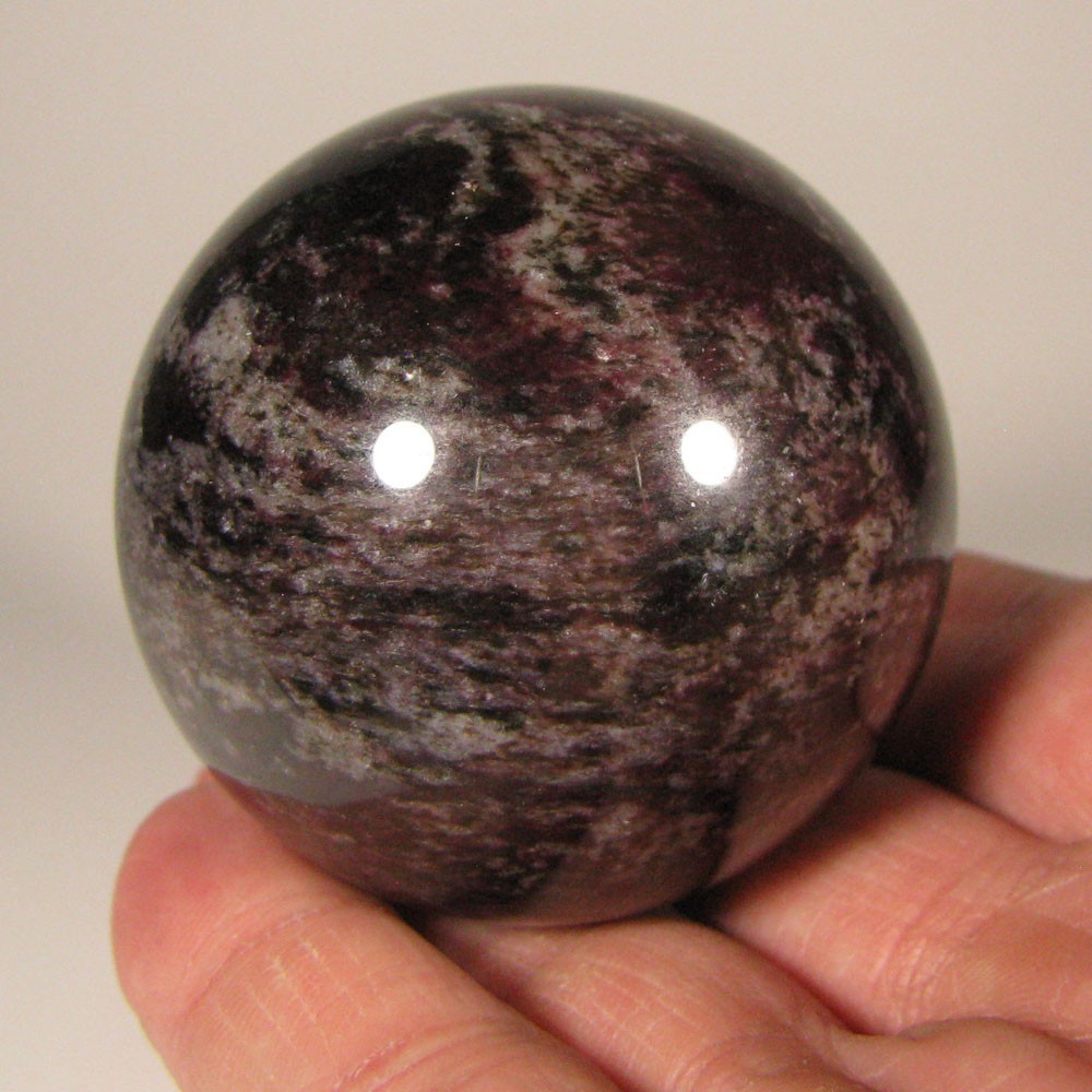 2.1″ PURPLE DUMORTIERITE Gemstone Sphere Ball w/ Stand – India – 54mm