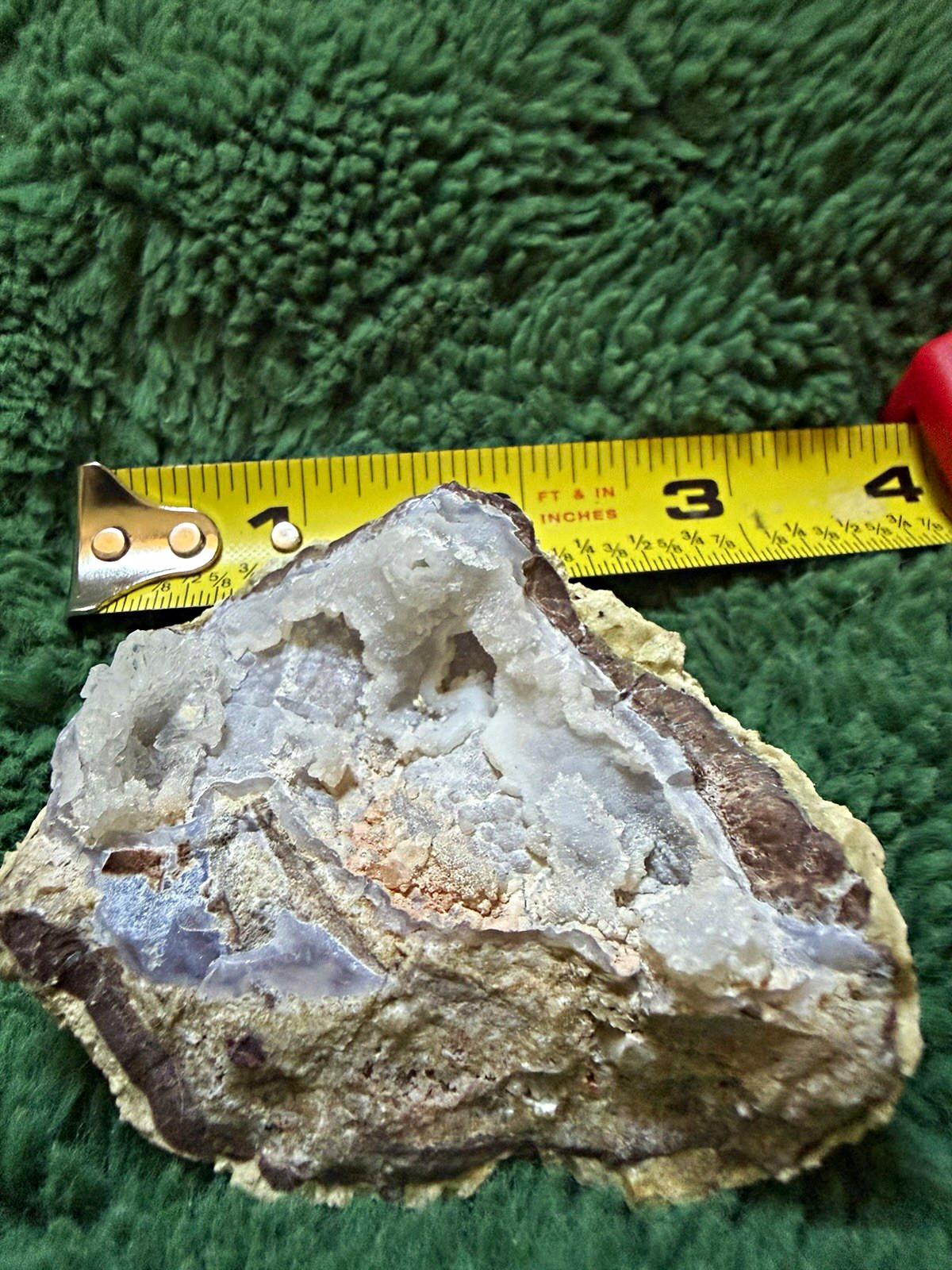 Natural Utah Chalcedony Geode Druzy Quartz Crystal 3” Display Specimen