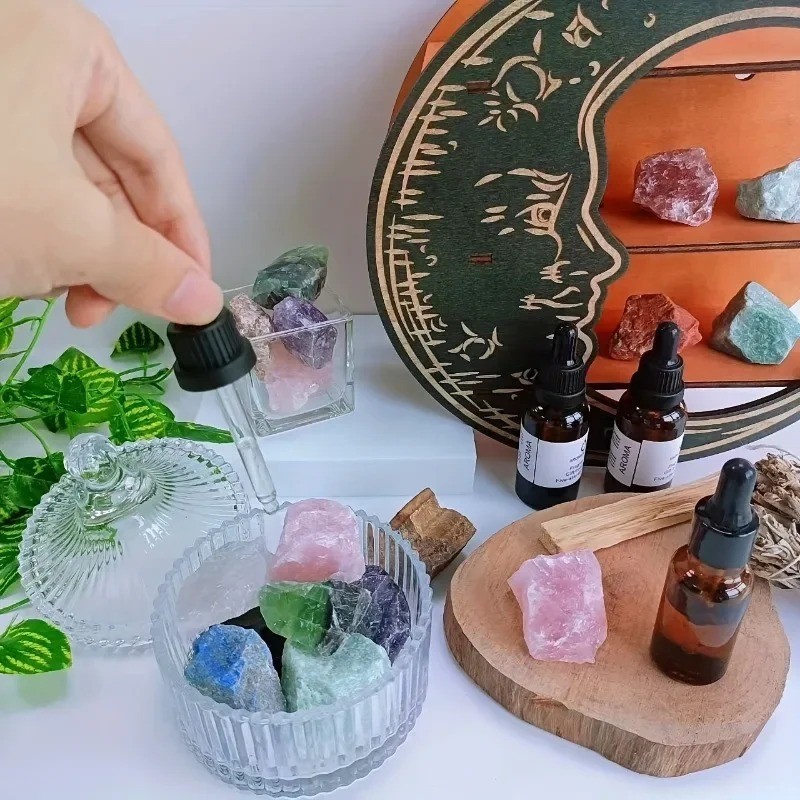 12 Colors Natural Quartz Crystal Raw Stones Chakra Meditation Decor Gift