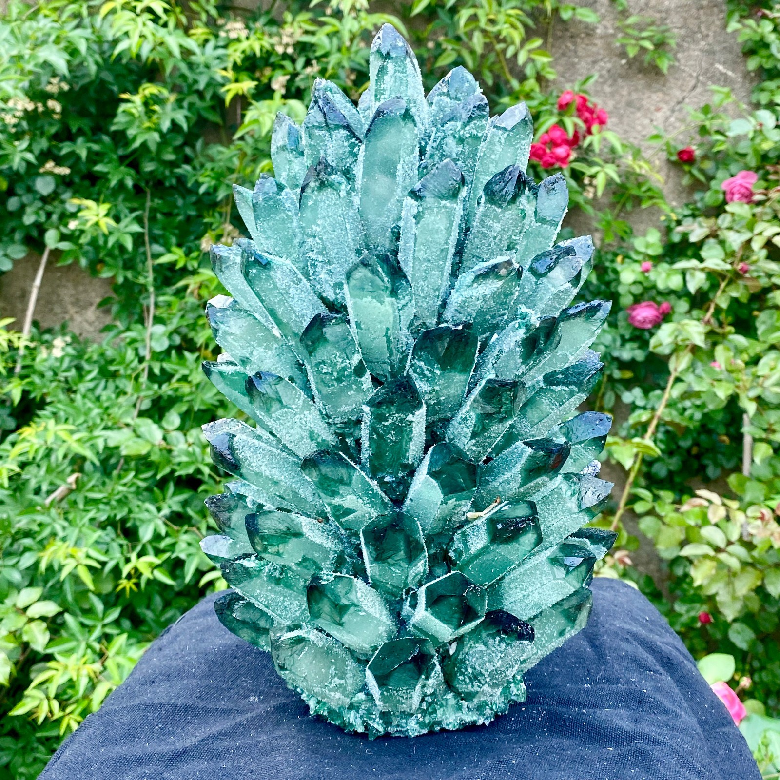 18LB New Find green Phantom Crystal Quartz Cluster Mineral Specimen Healing