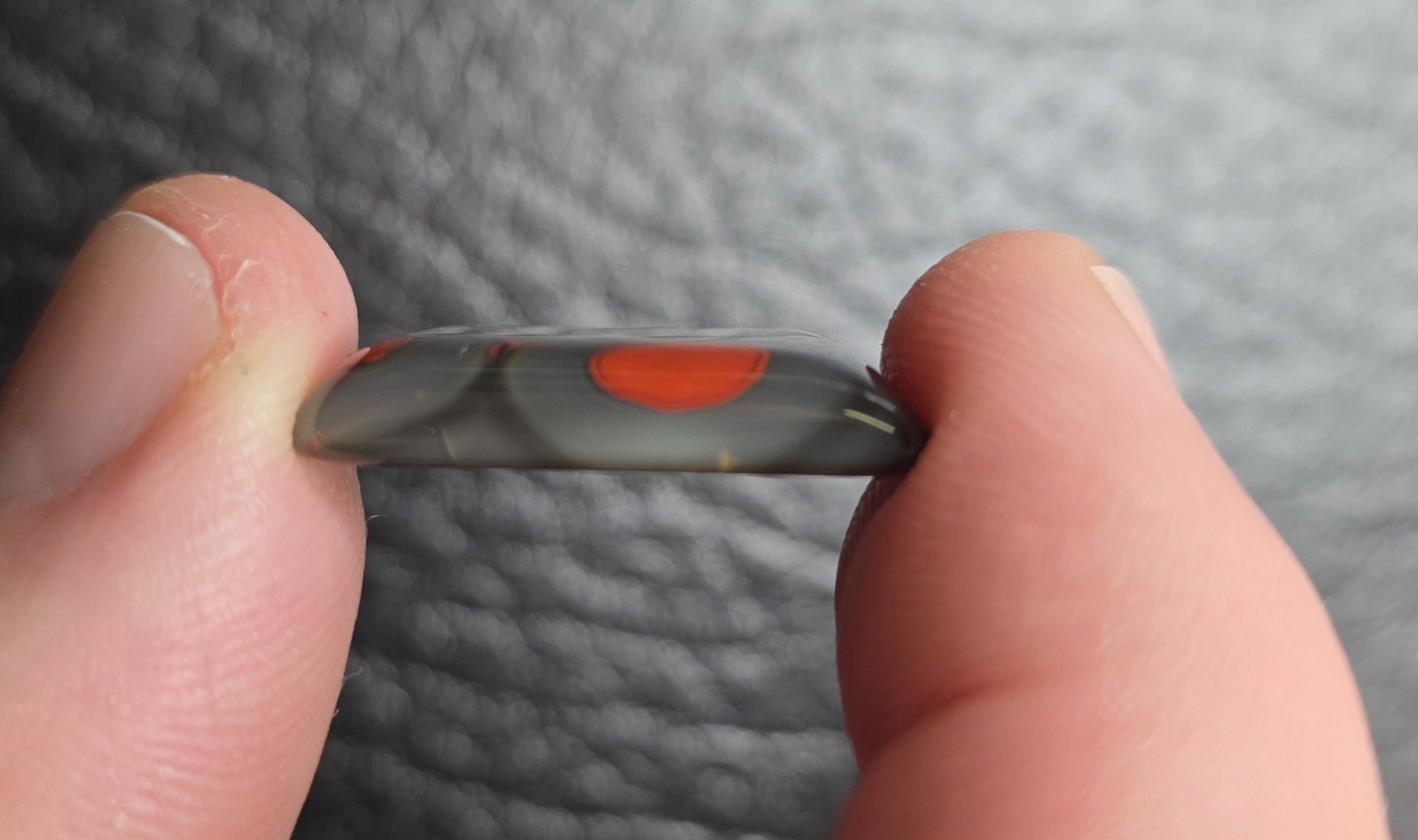 Rare banded Red Black Dark Gray Kentucky Agate Cabochon Ready to set #C-16