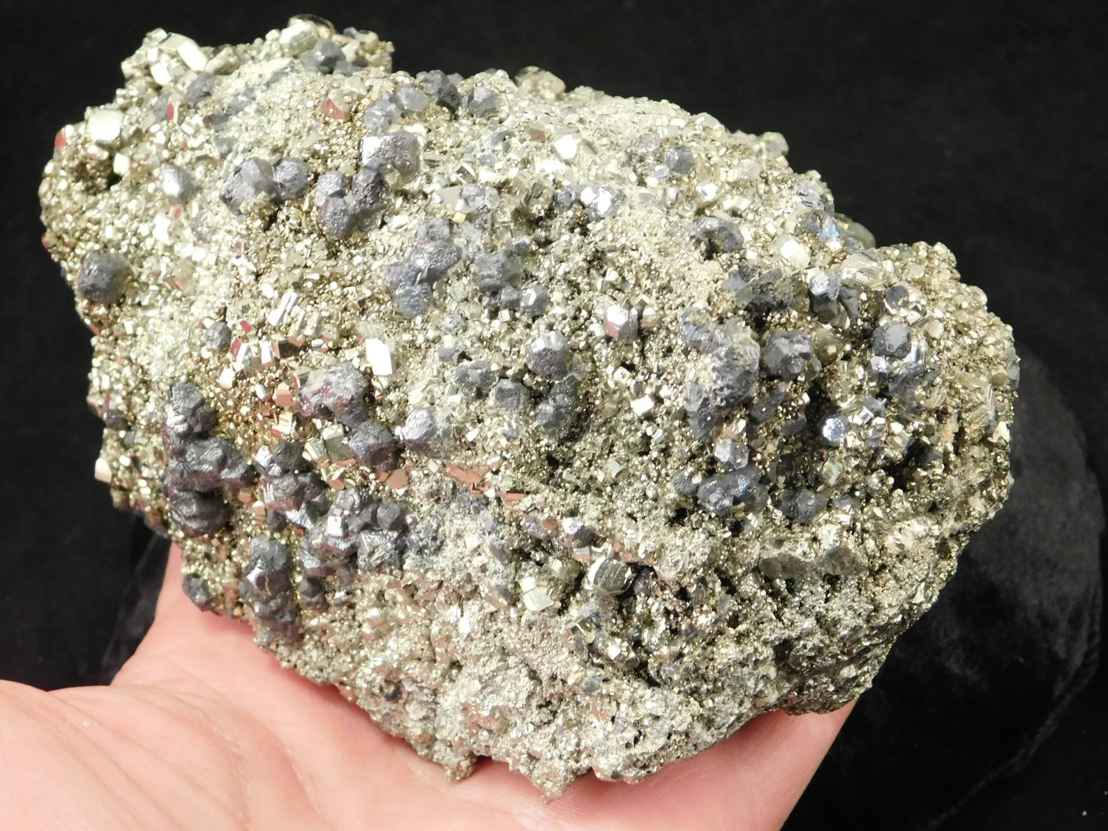 BIG! Dodecahedron PYRITE Crystal Cluster with Galena Crystals From Peru 1671gr
