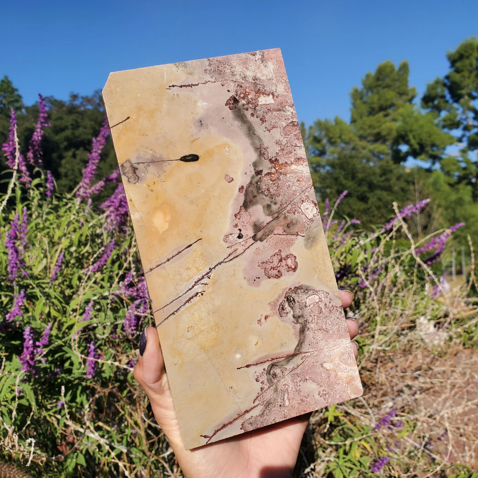 Picture Story Jasper Pastel Dendritic Display Crystal Tile Slab 947 grams