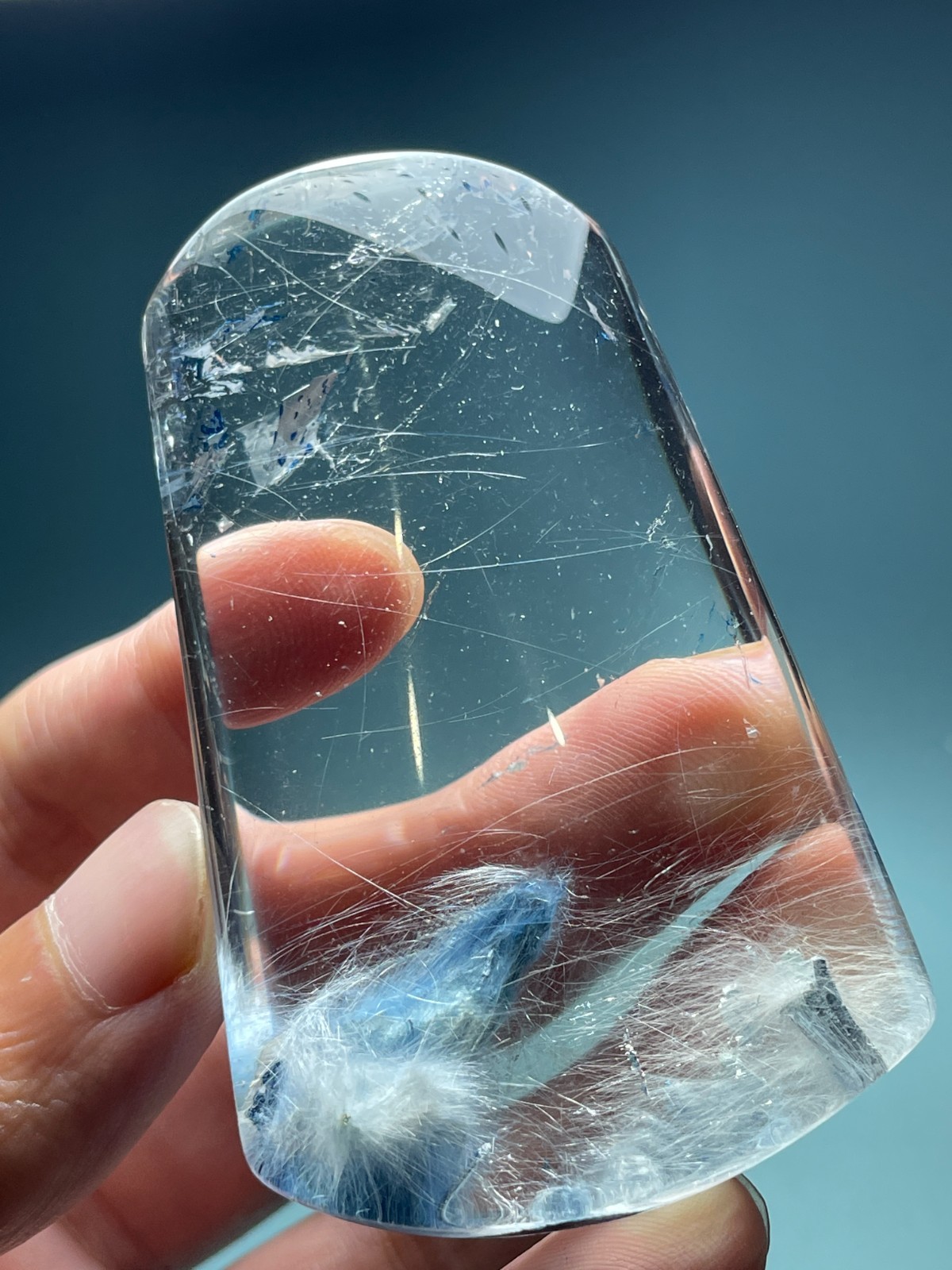 513Ct Natural Clear Beautiful Blue Dumortierite Crystal Quartz Polished Specimen