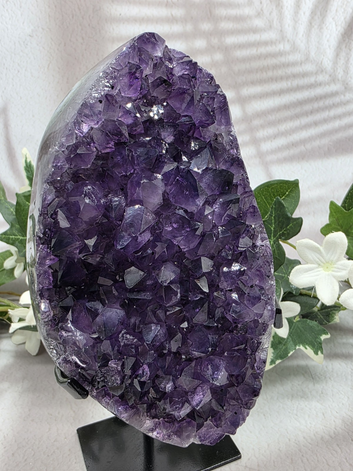 Uruguay Amethyst Geode Crystal Display Piece, Complimentary Utility Stand Inclue
