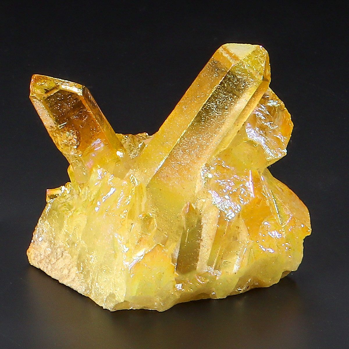 50g Big Natural Aura Yellow Titanium Quartz Crystal Cluster Specimen Stone Rock
