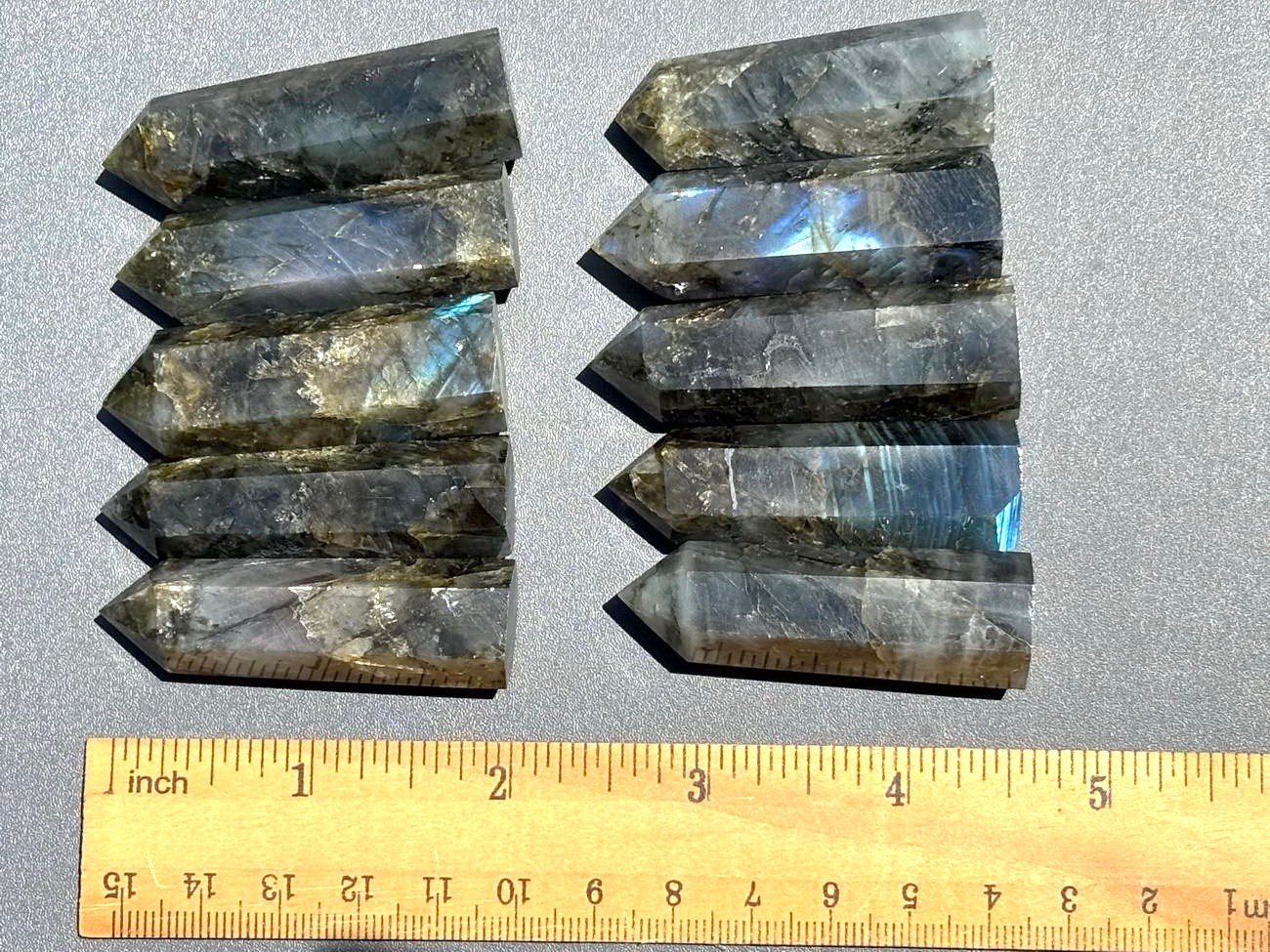 10pcs Lot 2” Labradorite Stone Point Obelisk Tower Crystal Wand 50-60mm