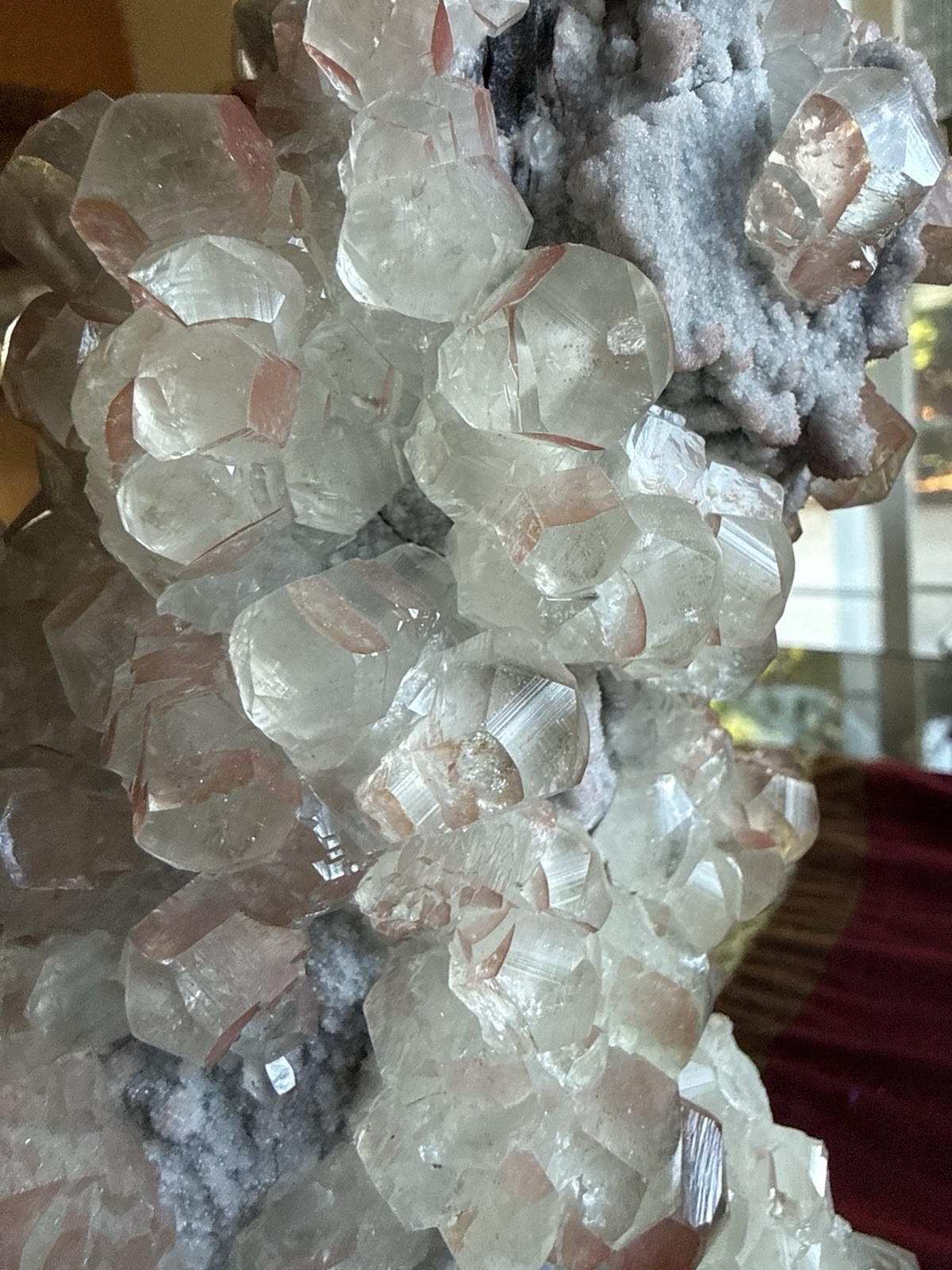 Stunning Collectors Red Benz Calcite Crystal Specimen w/Acrylic Stand 4.8lb