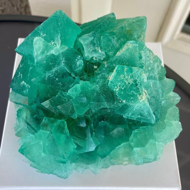 Rare 4.6” XL Riemvasmaak Fluorite Crystal Cluster 2.1lb Specimen – South Africa