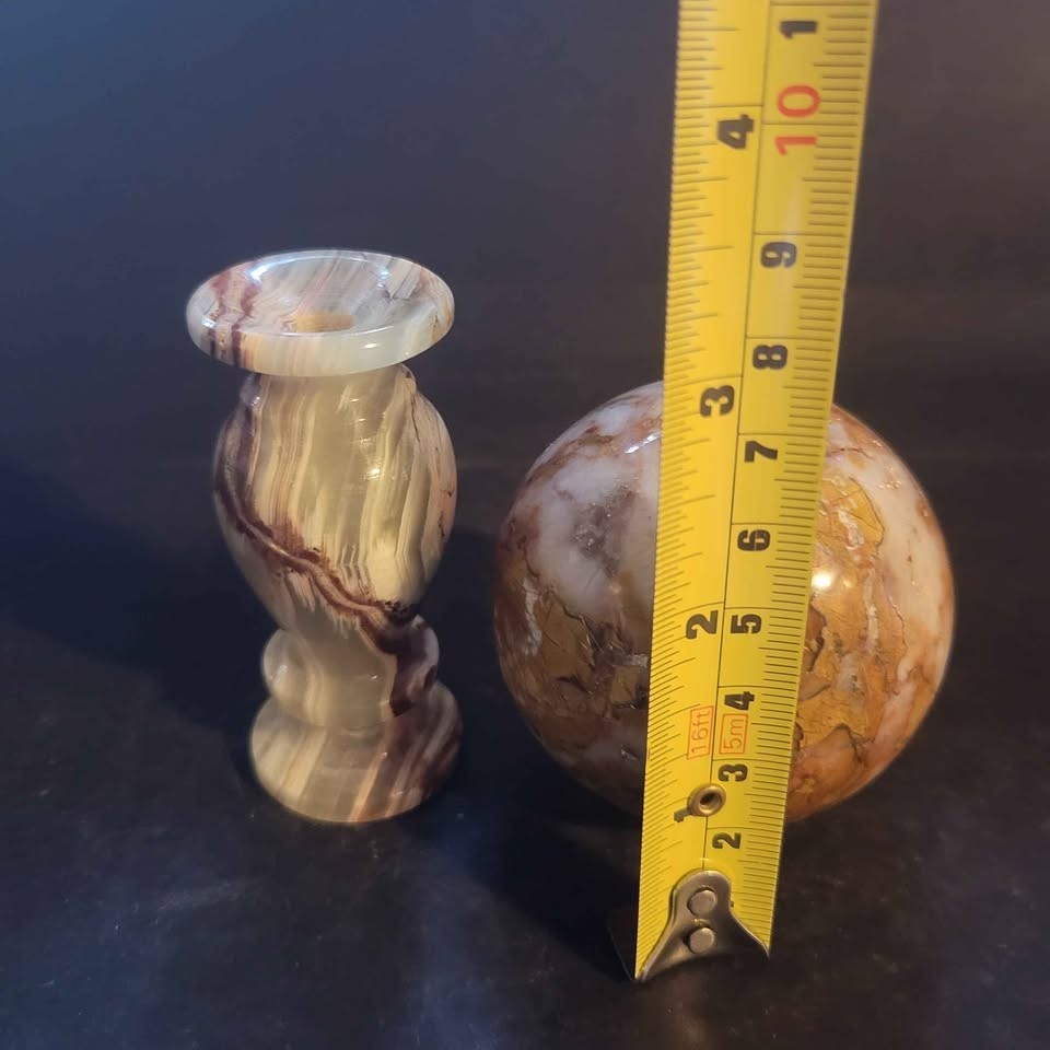 Jasper Sphere With Banded Onyx Stand