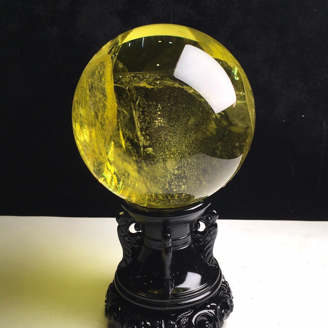 8LBTop Natural Citrine Sphere Quartz Crystals Reiki Ball Gems Decorate Gift