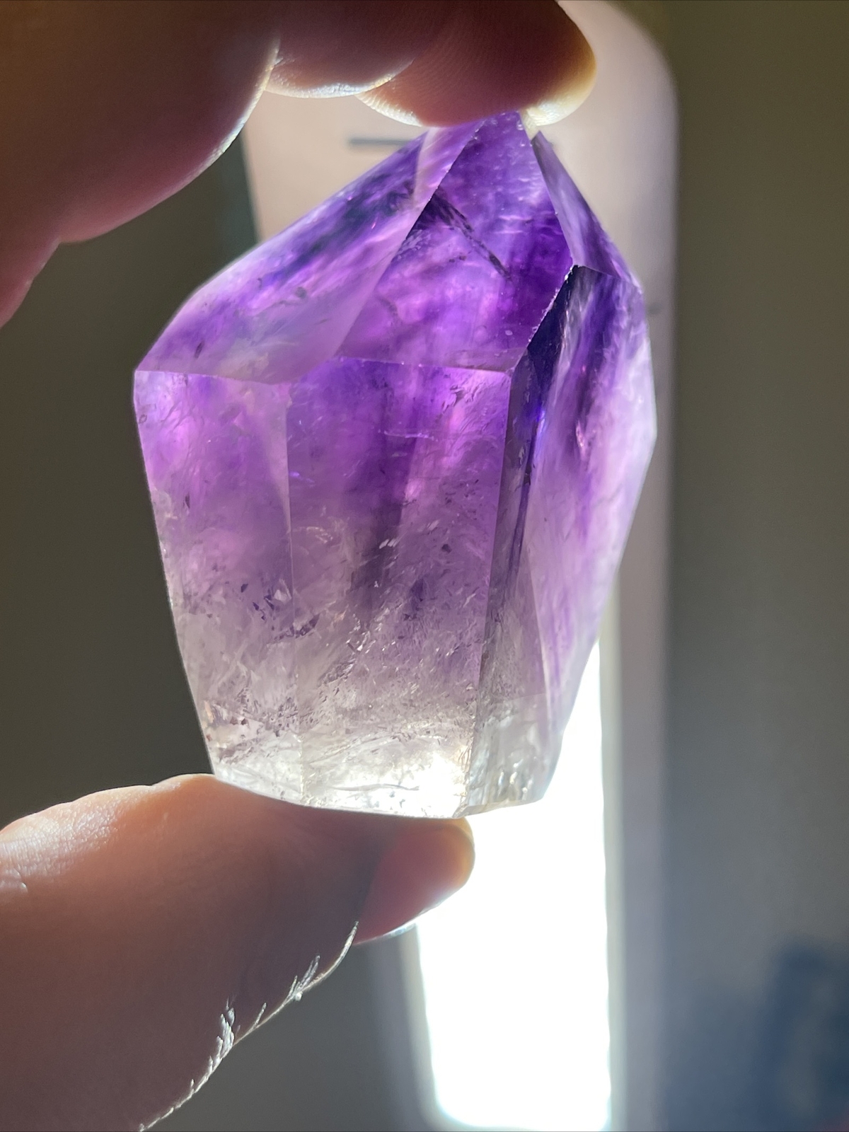 Phantom Smoky Amethyst Crystal Generator Tower 2.2in x 2in x 1.2in 105g