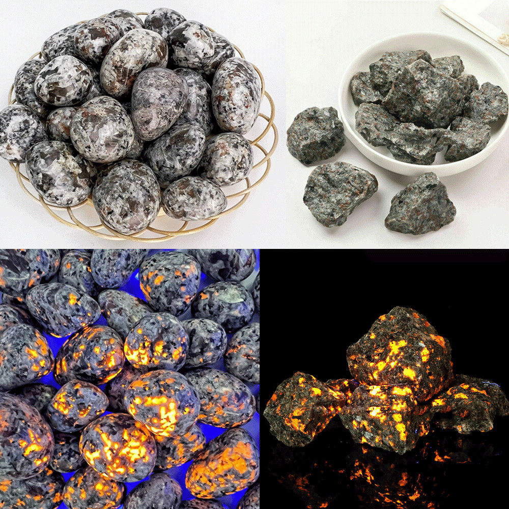 Natural “Raw” “Polished” Tumbled Rough Yooperlite Flame Fire Stone Fluorescent