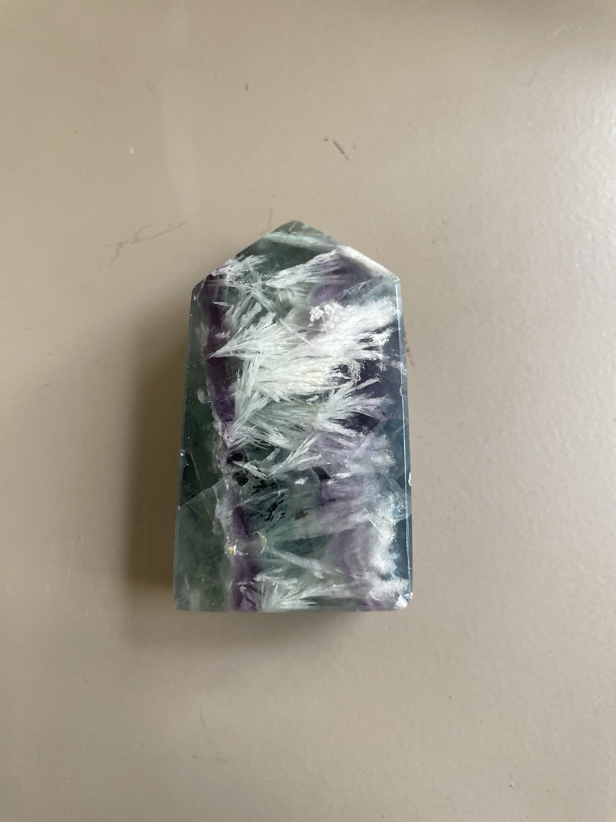Feather Fluorite Crystal/Gemstone Mini Point/Tower 77G 2″ x 1 1/4″