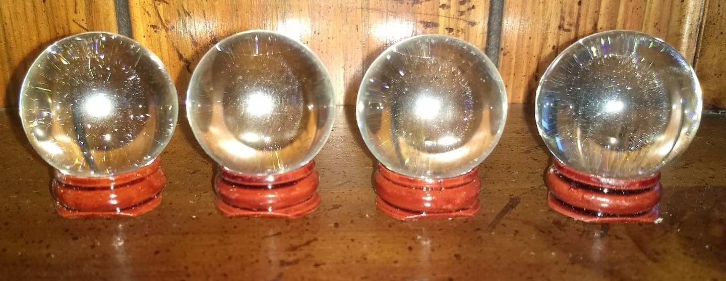 CRYSTAL BALL w STAND – magic feng shui 40mm photography sphere cosplay healing
