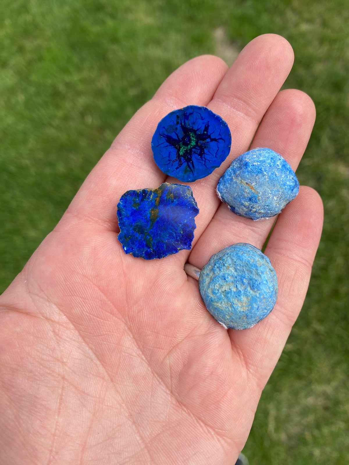 Azurite & Malachite Blueberry (Half Polished) from Poteryaevskoe Mine, Siberia