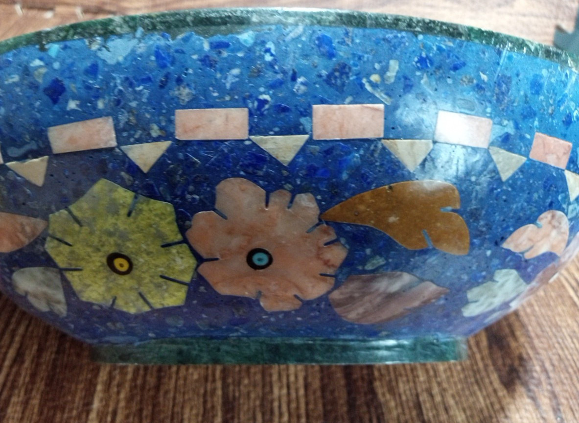 Oval Bowl 10 1/4″ X 7 1/2″ Omar Lapis Industry Made in Afghanistan