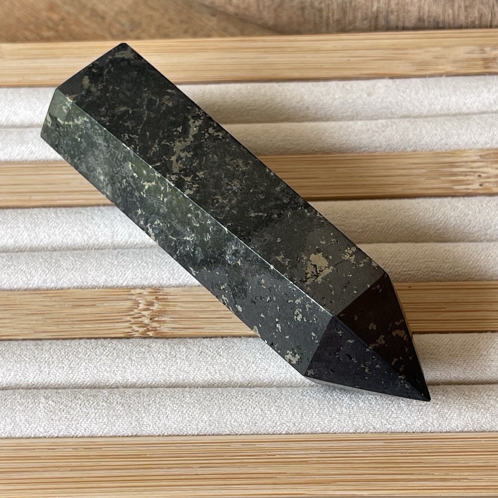 Apache Gold Tower, Healer’s Gold Pyrite magnetite Point – Black Natural Crystals