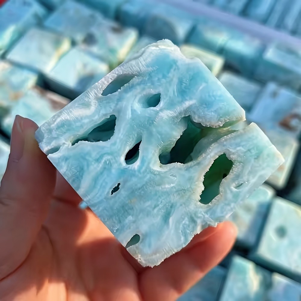 50mm Natural Hemimorphite Crystal Cube Ornamnet Quartz Healing Decor Gift 360g