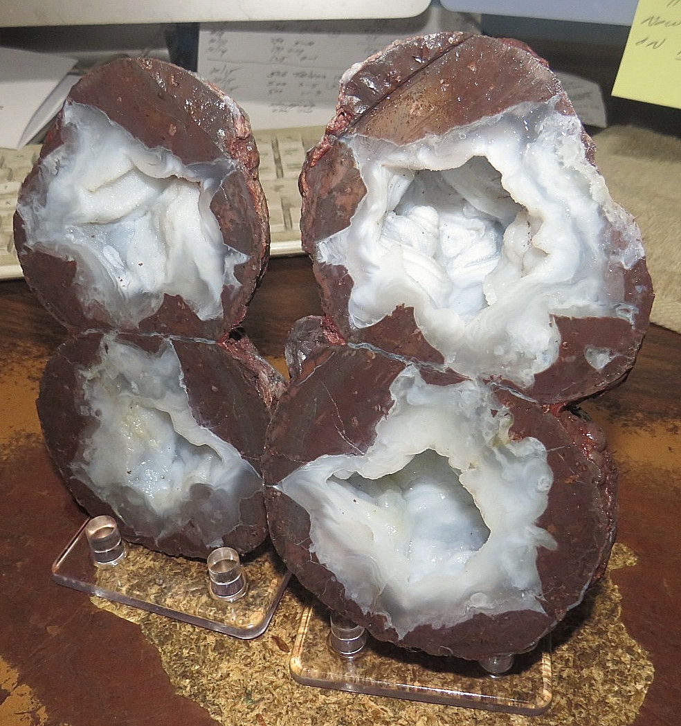 MEXICAN 4.5-5 INCH DRUZY MIST CRYSTAL GEODES ROUGH UNOPENED HOLLOW JAL