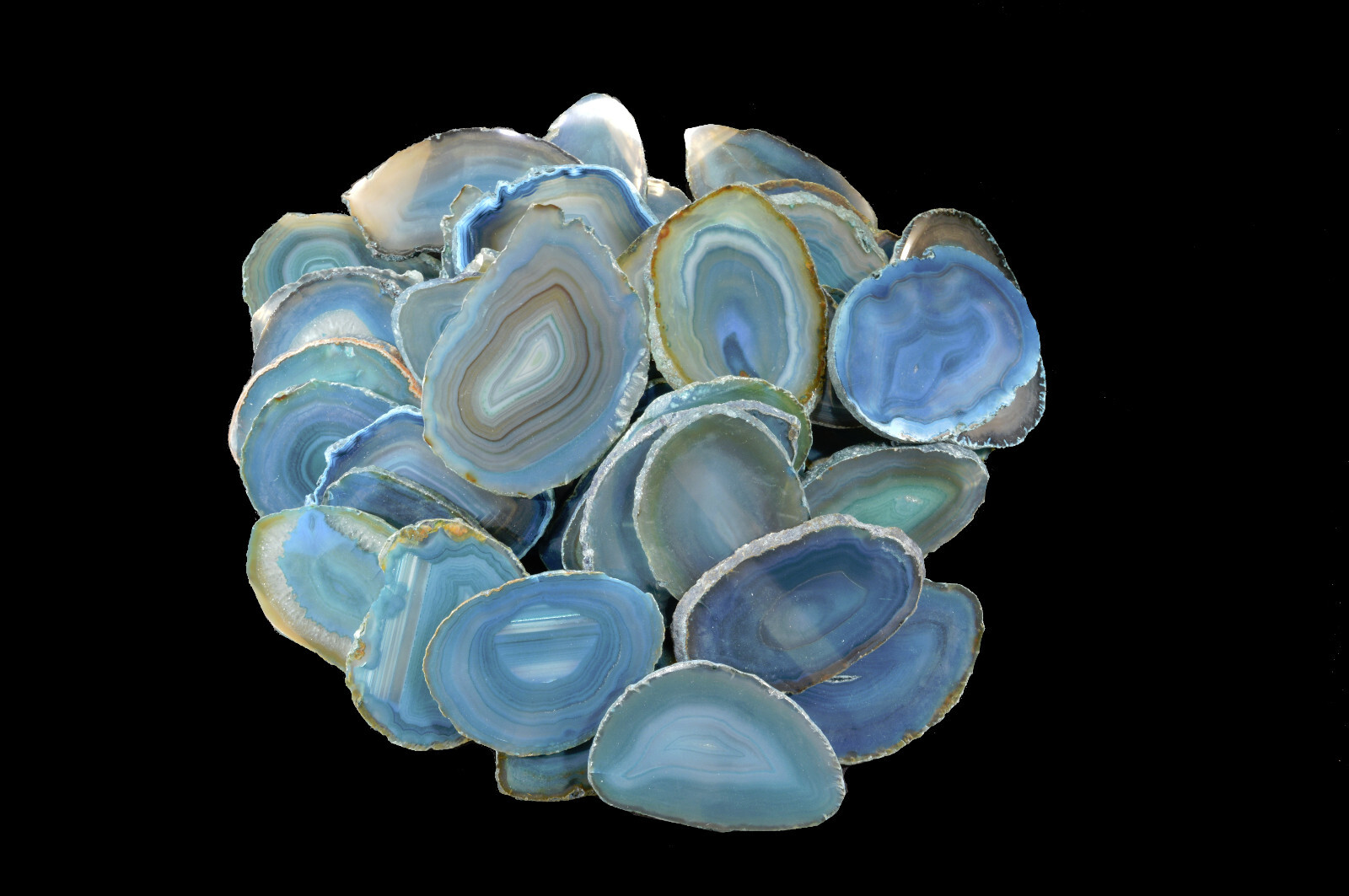 Agate Geode Teal Slab 2 1/2″ Polished Slice Metaphysical Chakra Healing