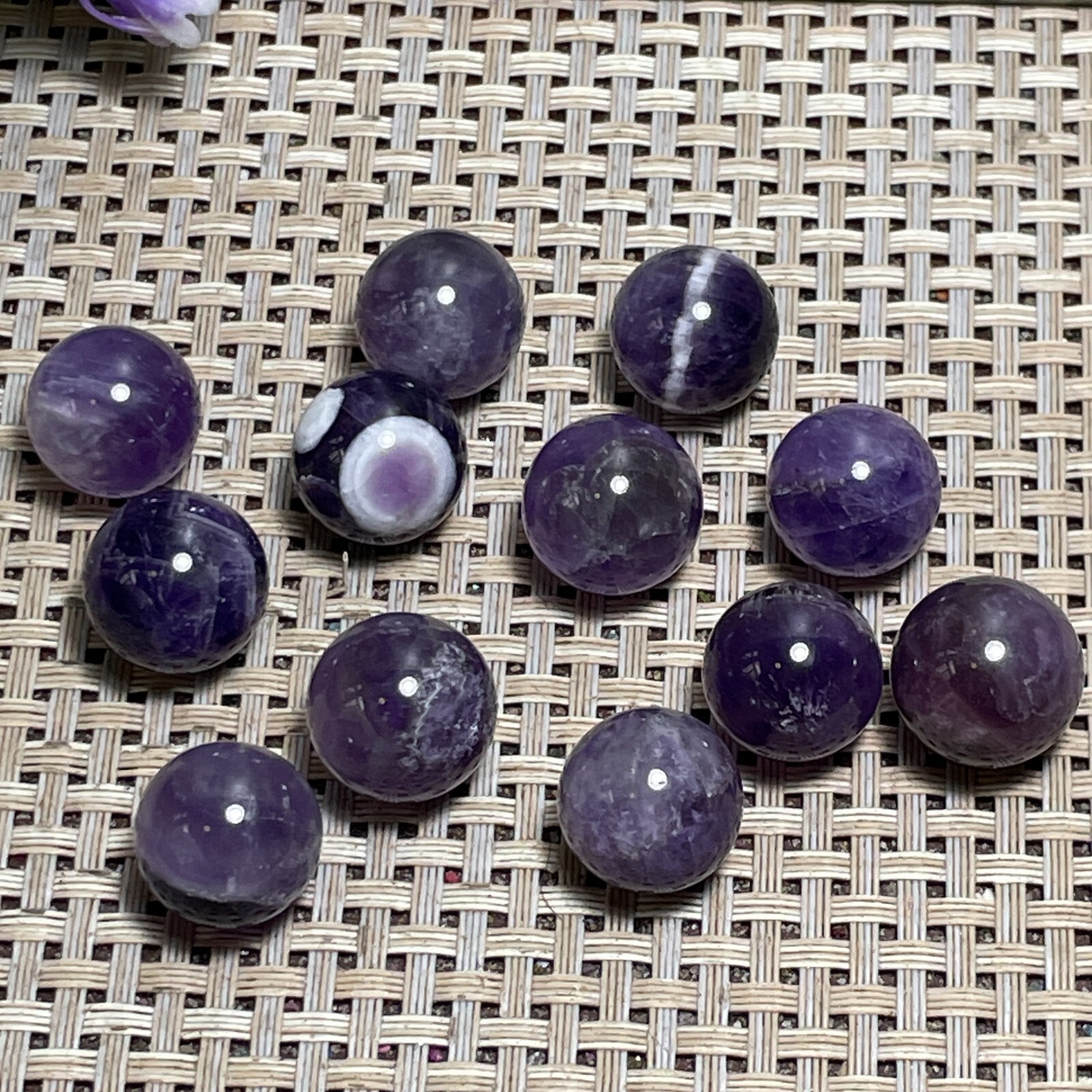 12PCS Dreamy Amethyst stone Ball Sphere Reiki decoration specimen F1