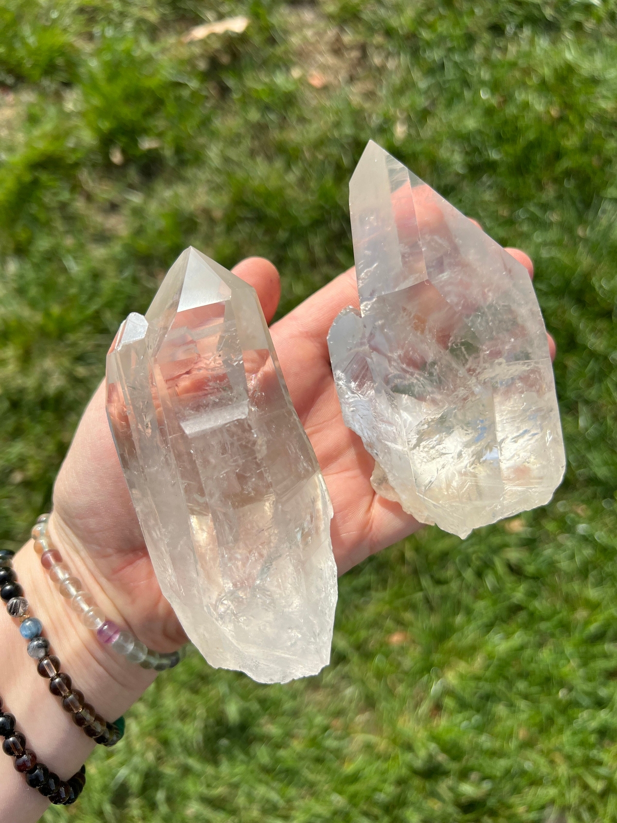 Lemurian Quartz Crystal with Multiple Points (Cluster) from Minas Gerais, Brazil