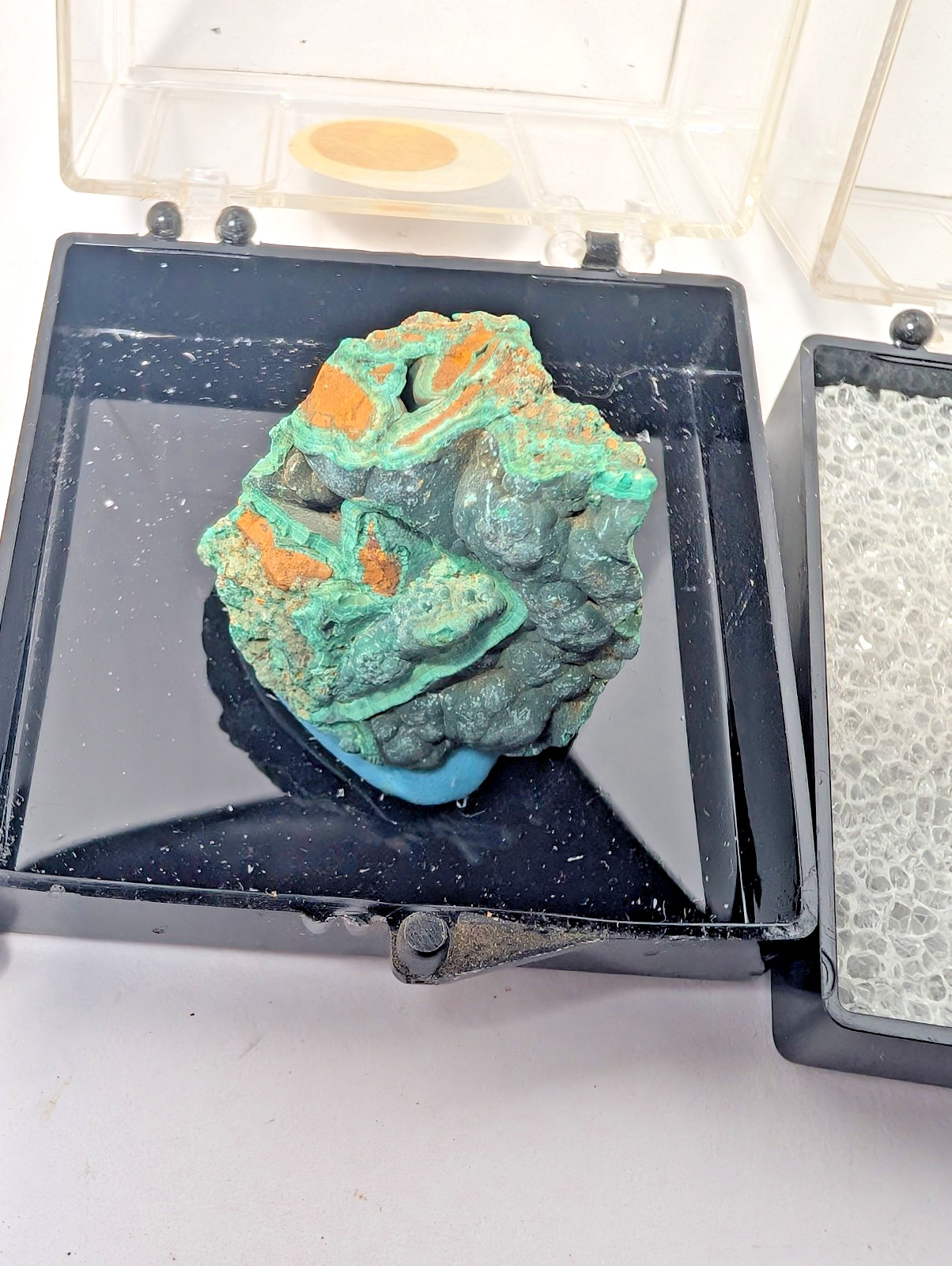6 Piece Thumbnail Mineral Lot Celestite Vanadinite Bornite in Display Boxes