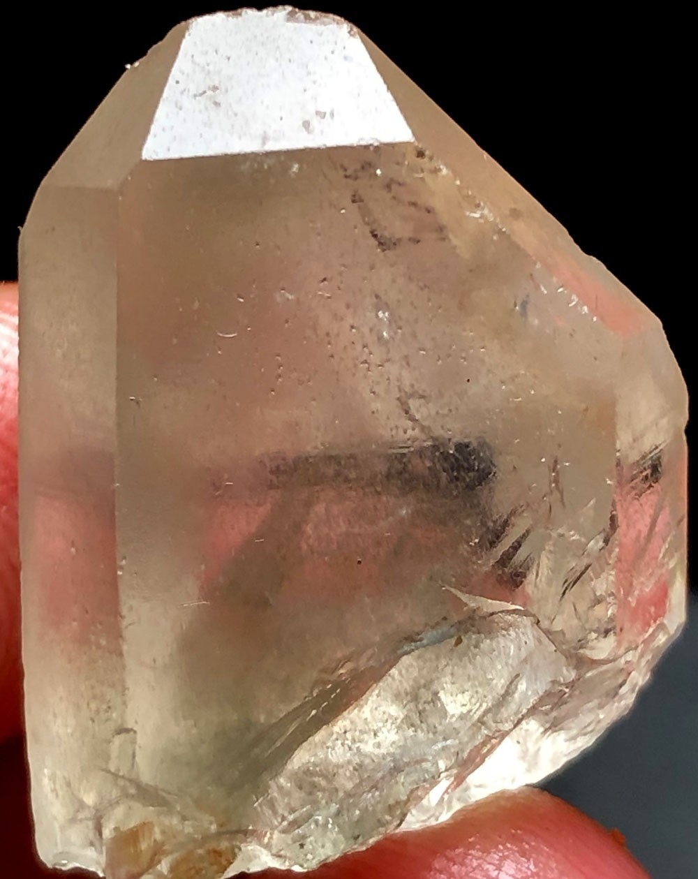 65ct Himalayan RARE Natural Lemurian Quartz Lemuria Crystal Point &pyramid t781