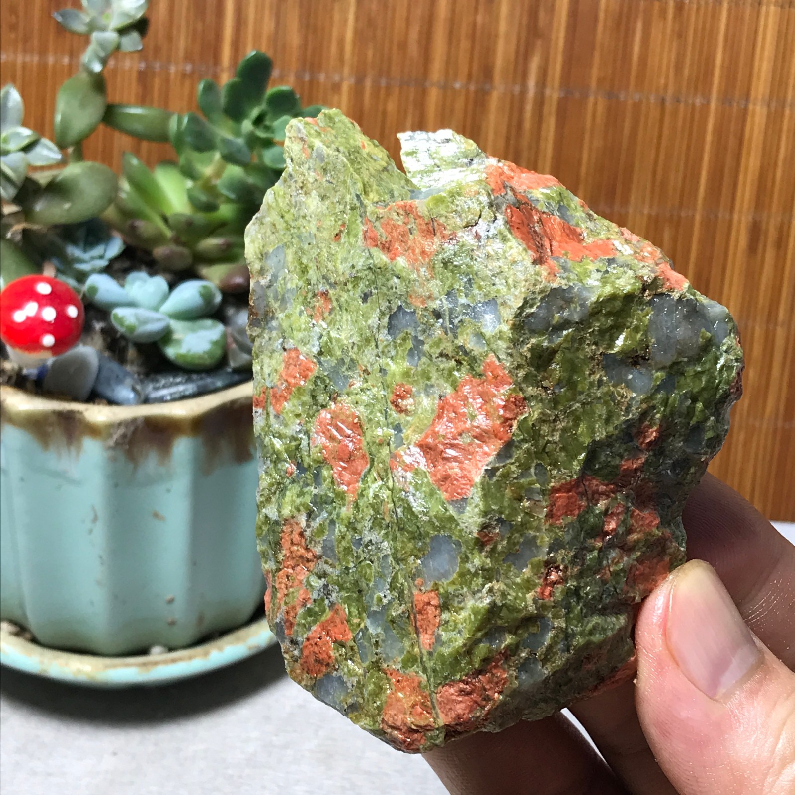 152g Natural Unakite Crystal gemstone Rough Mineral Specimen healing A6364