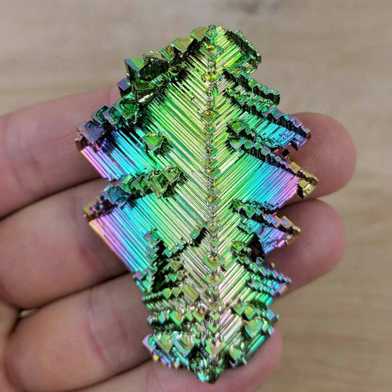 Natural Rainbow Aura Titanium Bismuth Crystal Cluster Energy Meditation Stone