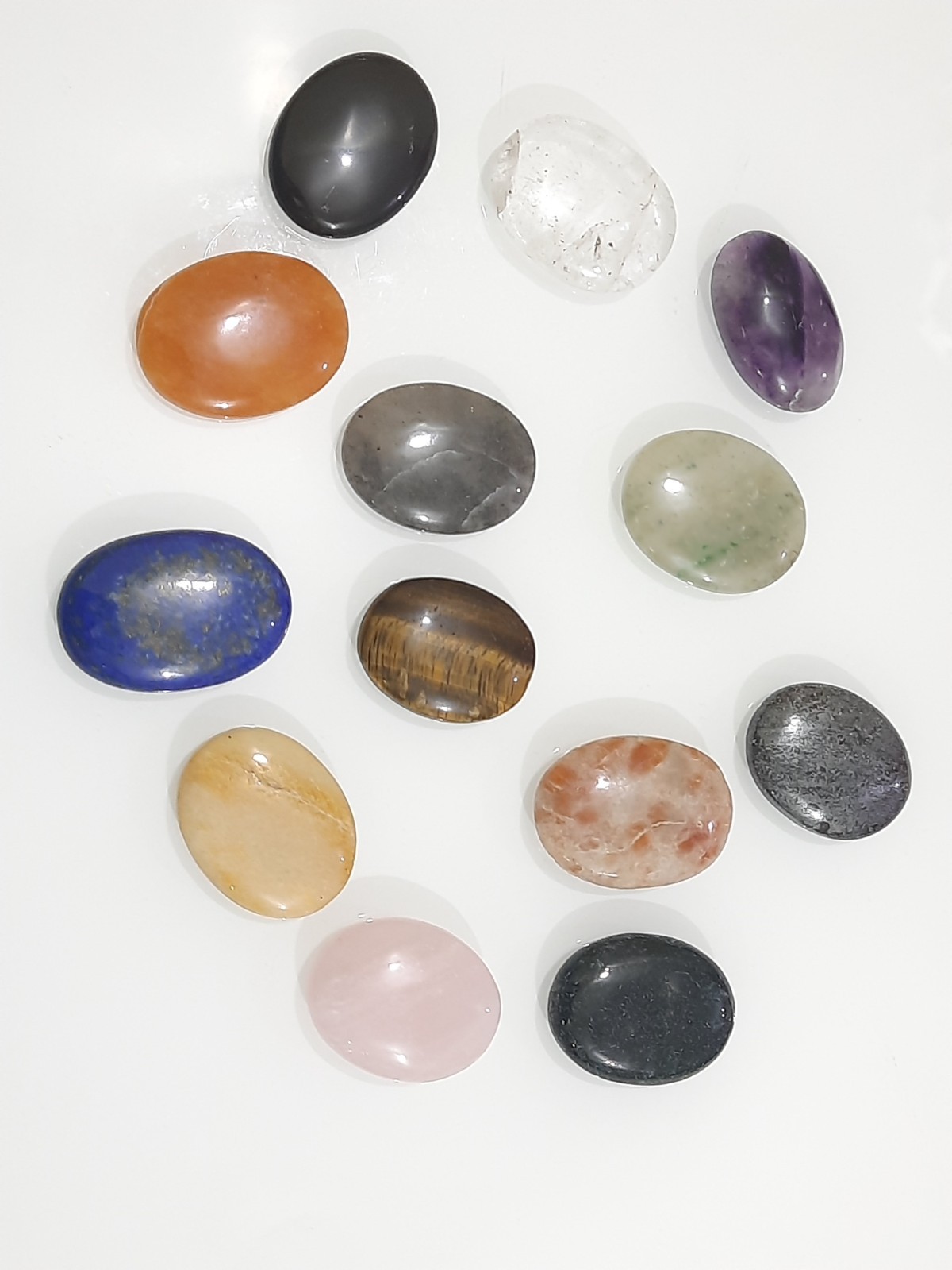 Crystals quartz palm worry stone lot of 13 unique stone worry stones wholesale