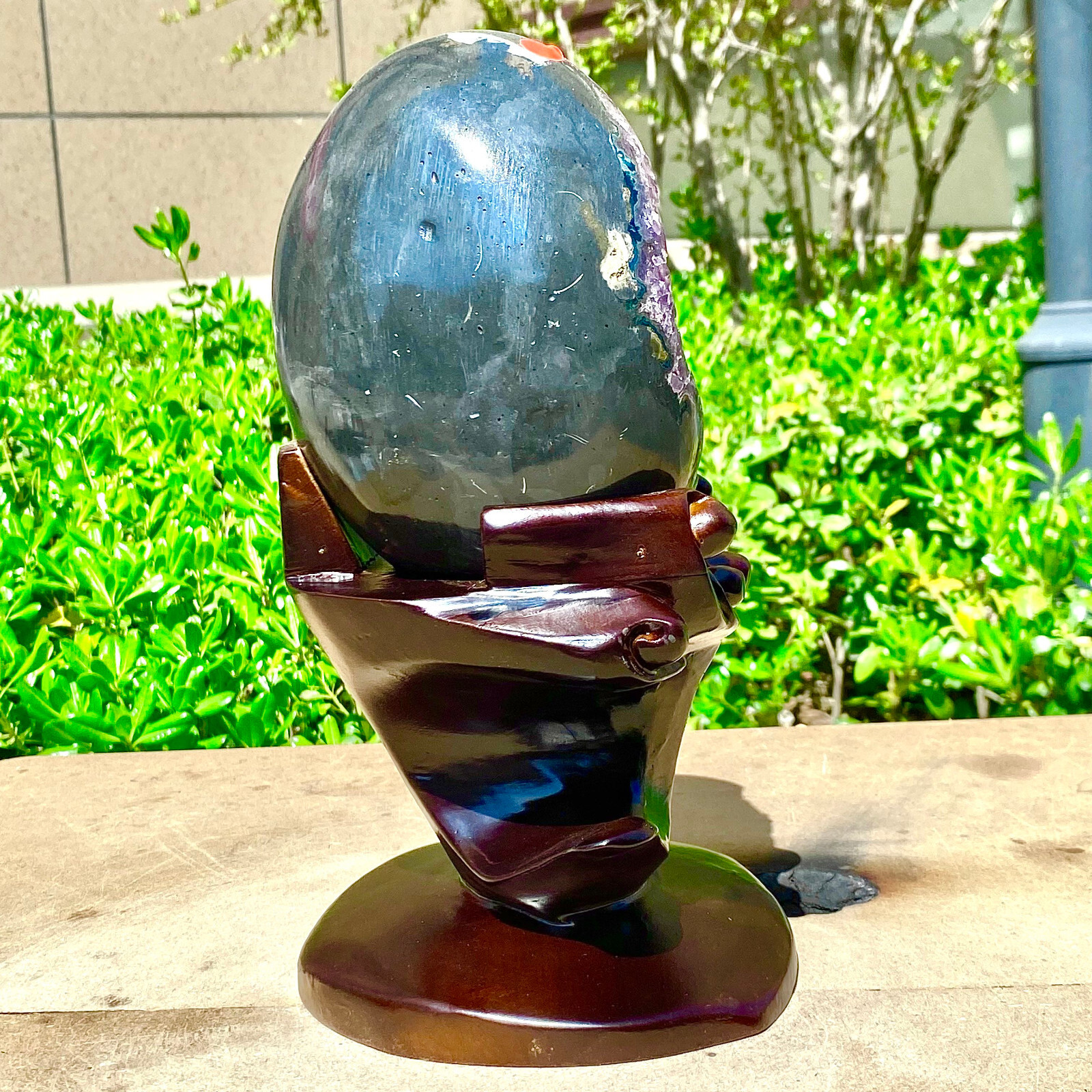 4.99LB Rare Uruguayan amethyst dragon egg cave decoration+base